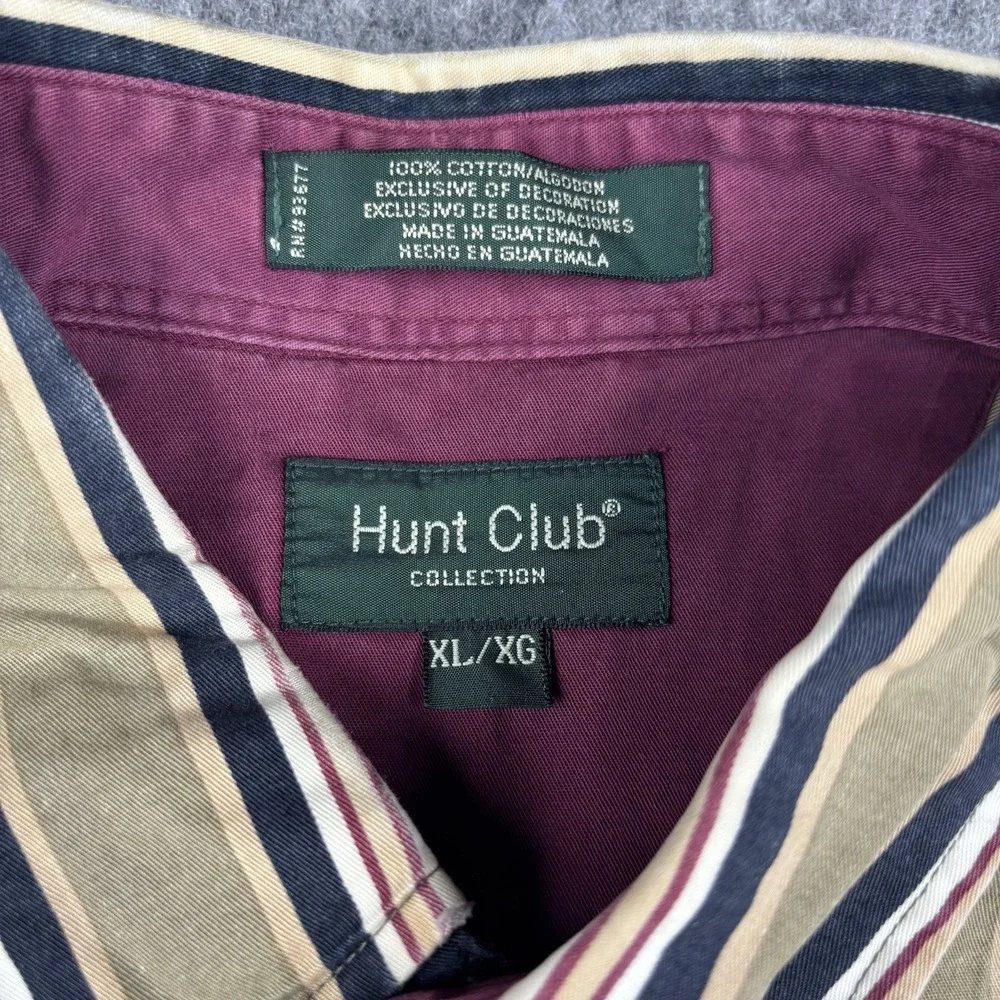 Vintage Hunt Club Collection Shirt Mens Xl Striped Long Sleeve 90's Button Up